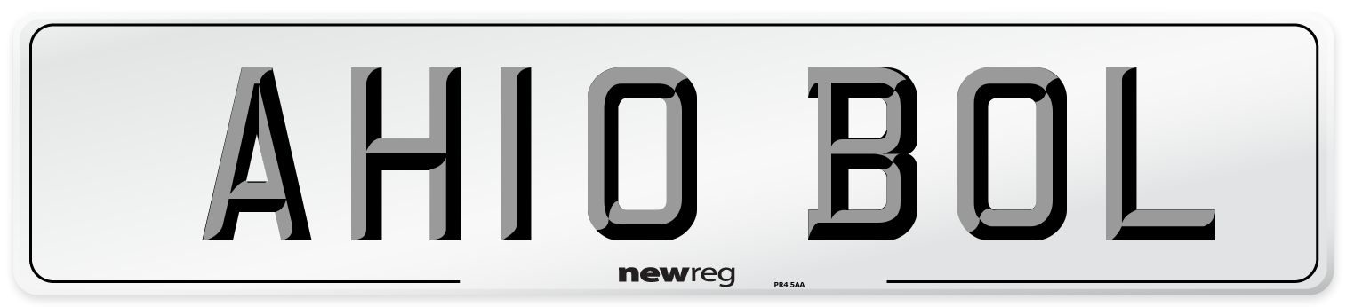 AH10 BOL Number Plate from New Reg